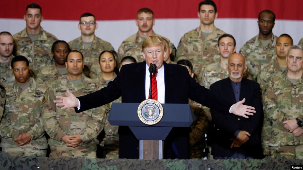 trump at afganistan with taliwan