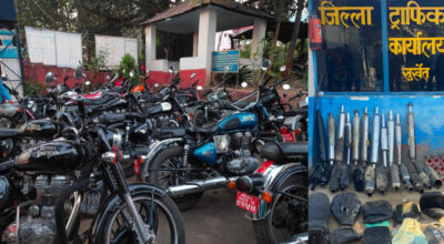 चर्को आवाज निकाल्ने १ हजार ३२९ मोटरसाइकल कारबाहीमा