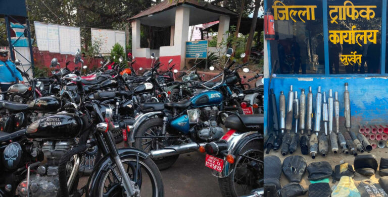 चर्को आवाज निकाल्ने १ हजार ३२९ मोटरसाइकल कारबाहीमा