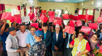चितवनको इच्छाकामनामा ३४ परिवारले पाए लालपुर्जा